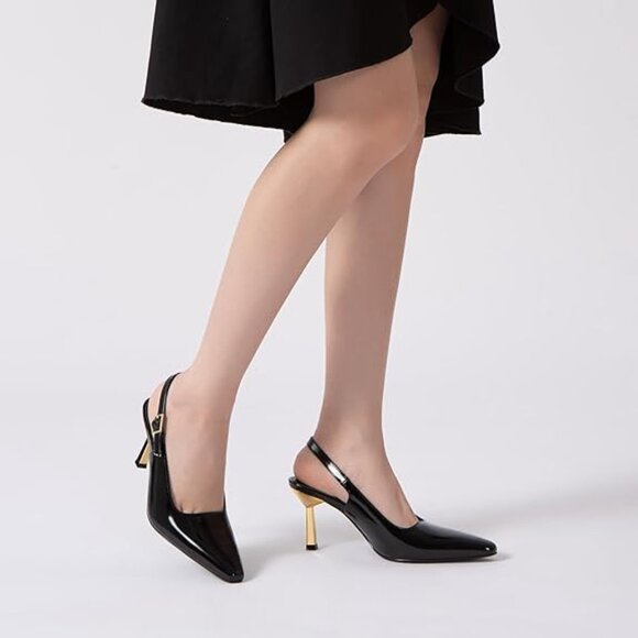 Athlefit Women's High Stiletto Slingback Heels - Picture 2 of 6